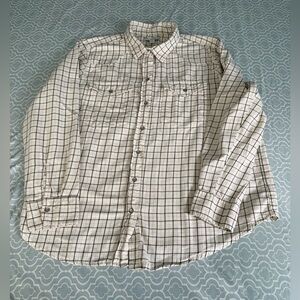 Women's Plaid Button Down Shirt - Black and White